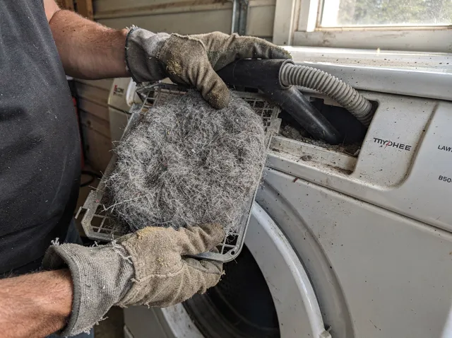 Cleaning Dryer Lint Trap in Bedford