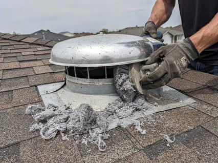 Cleaning Dryer Vent On Roof in Bedford
